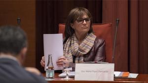 Marta Pujol Ferrusola, durante su comparecencia ante la ’comisión Pujol’ del Parlament.