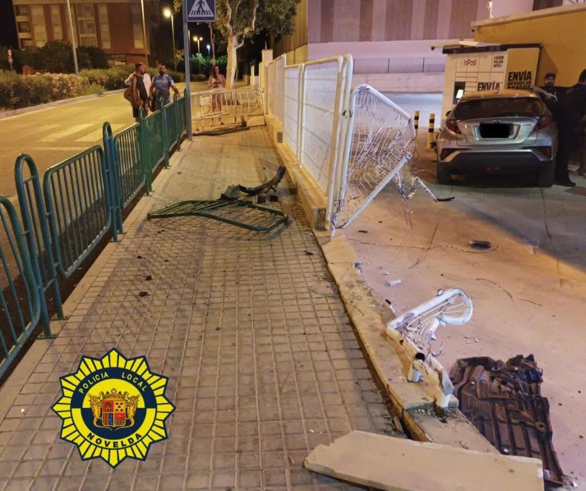 Destrozos causados por el accidente