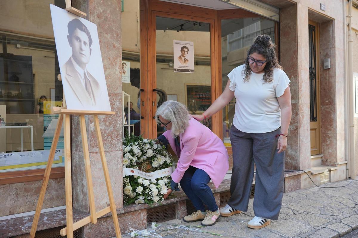 La regidora Alice Weber, durante el acto de homenaje al 'inquer' represaliado, este sábado.