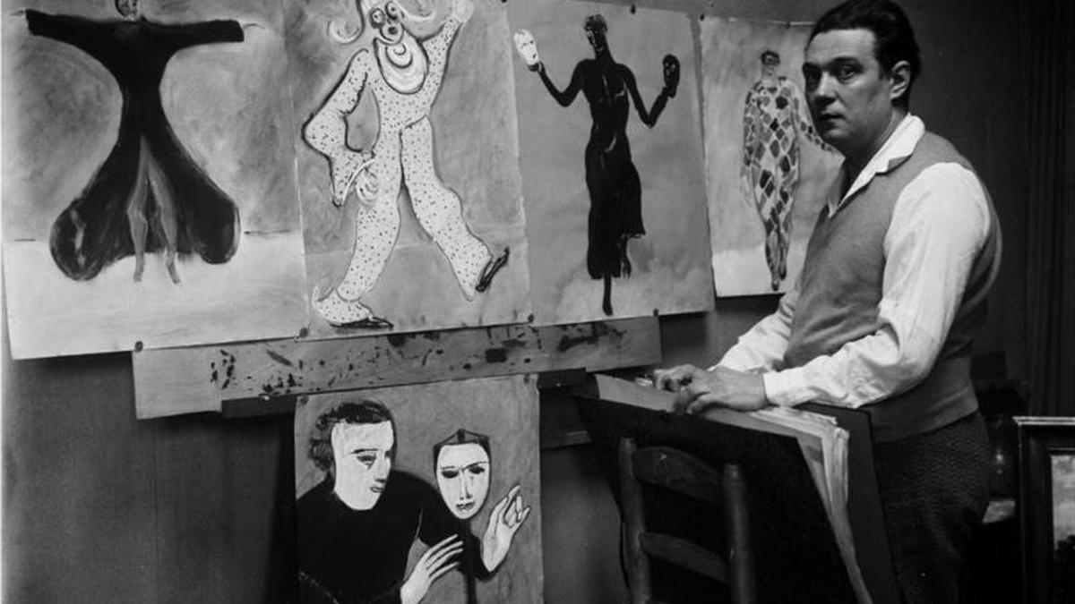 El artista catalán en su estudio, en una de las primeras etapas de su trayectoria artística.