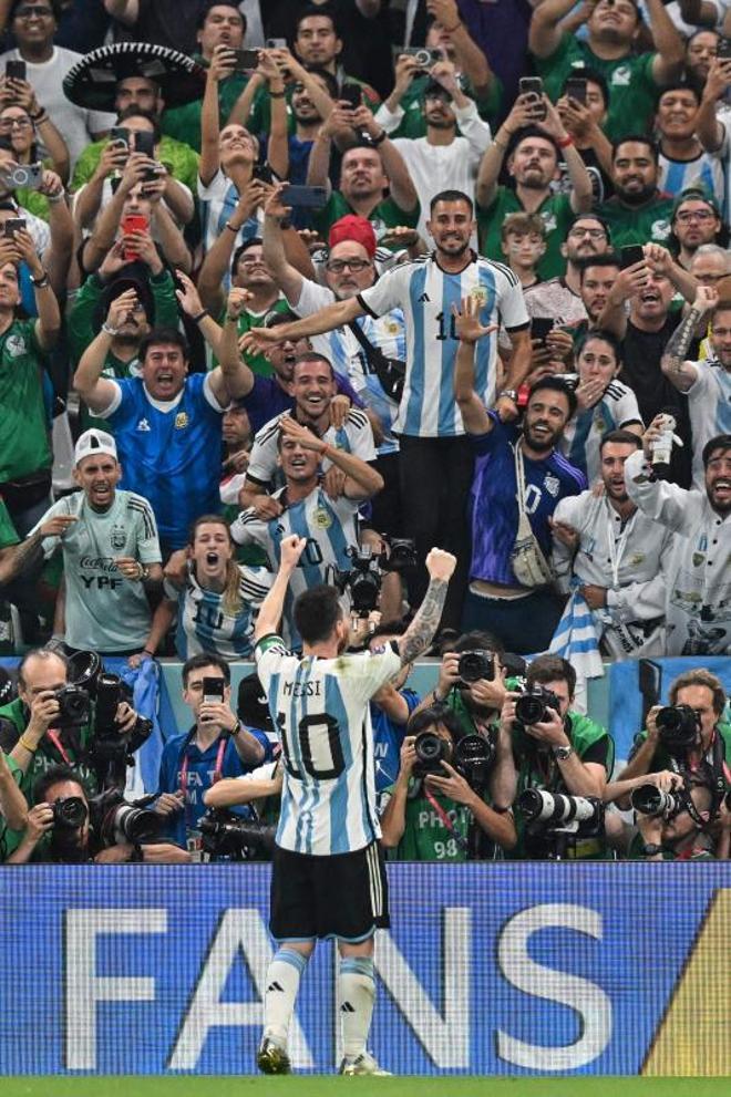 El gol de Messi ante México en el Mundial y la celebración de Argentina