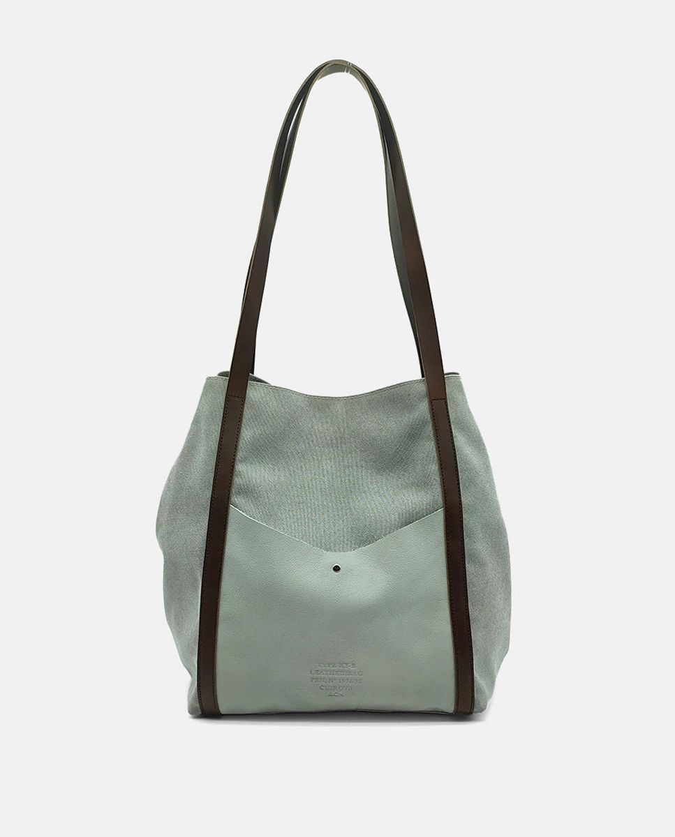 Cuirot´S Bolso shopper grande de canvas en gris con cierre imantado