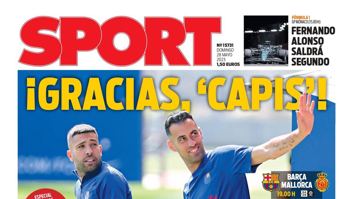 Esta es la portada de SPORT de hoy, 28 de mayo