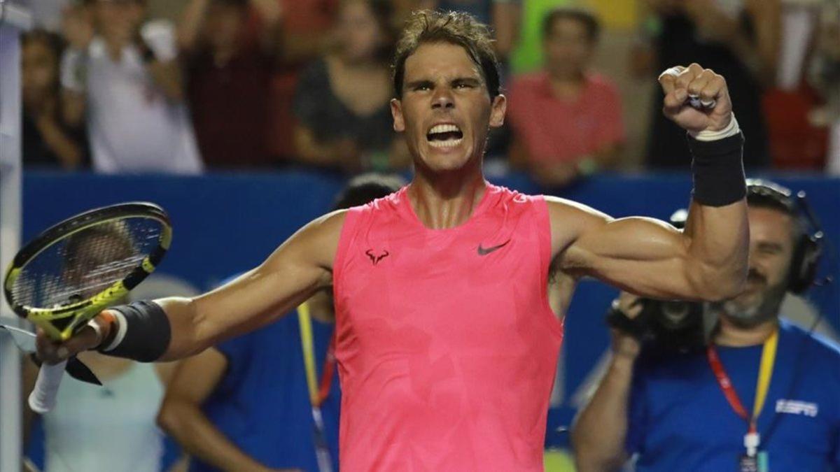 Nadal celebra su victoria en Acapulco