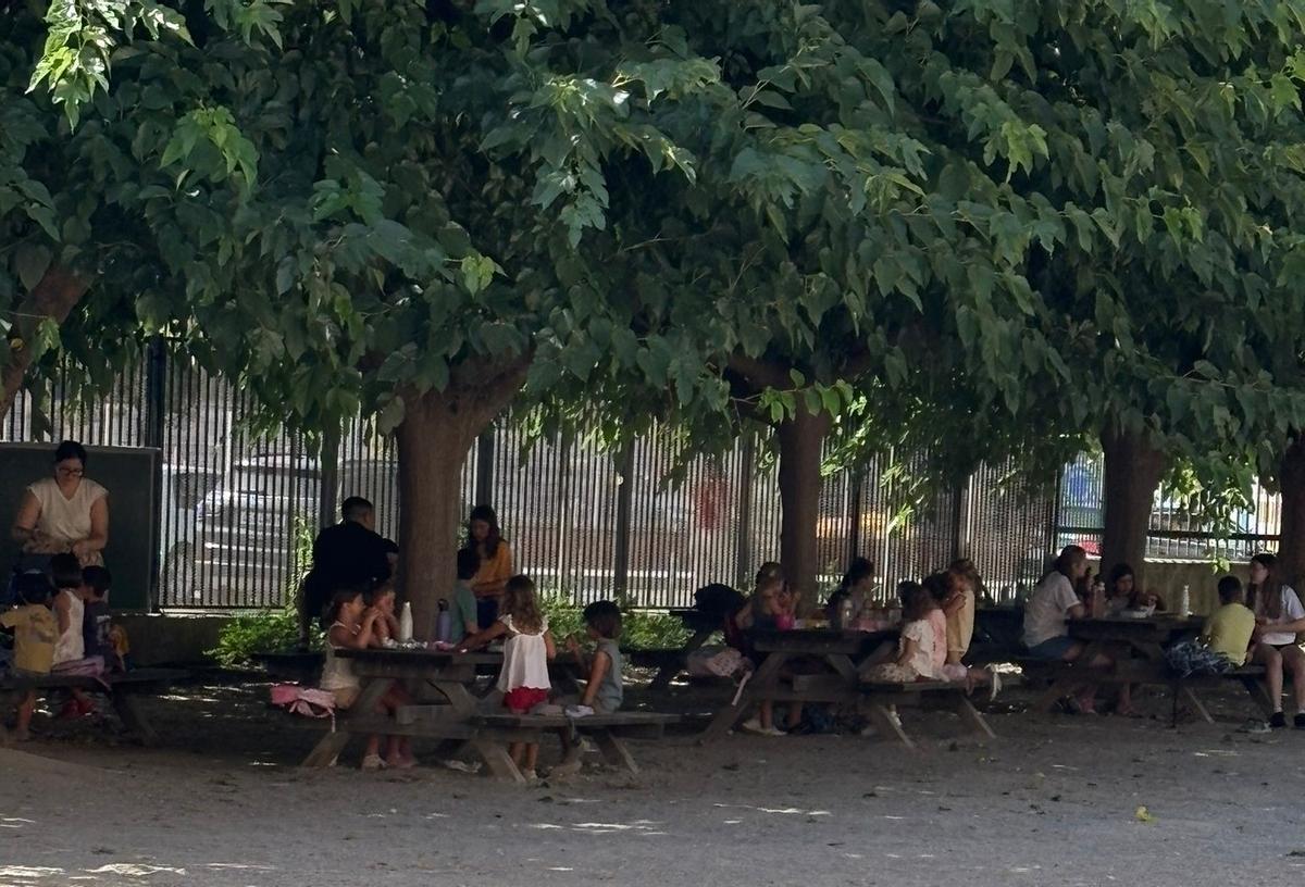 La 'escola d'estiu' que organiza la AFA Ausiàs March acoge a medio centenar de niños.