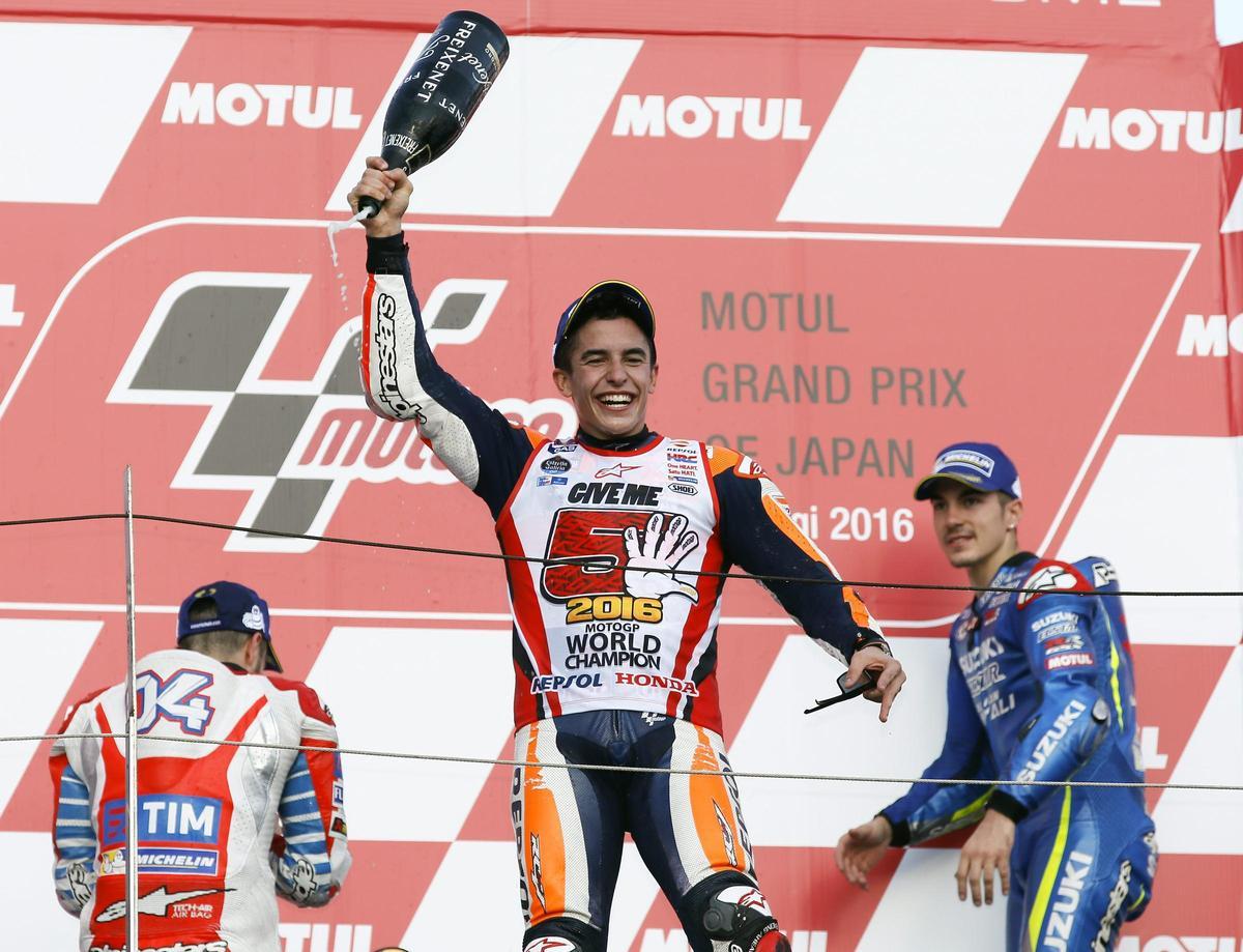Márquez celebra su quinto campeonato en 2016