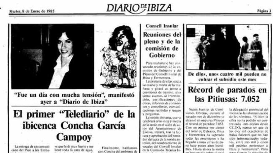 Noticia publicada el martes 8 de enero de 1985 en Diario de Ibiza.