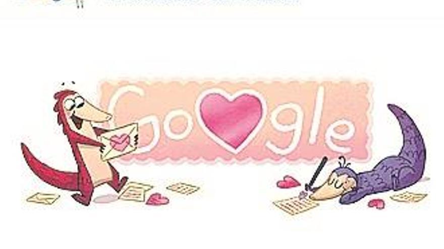 Google celebra con un ‘doodle’ el día de los enamorados