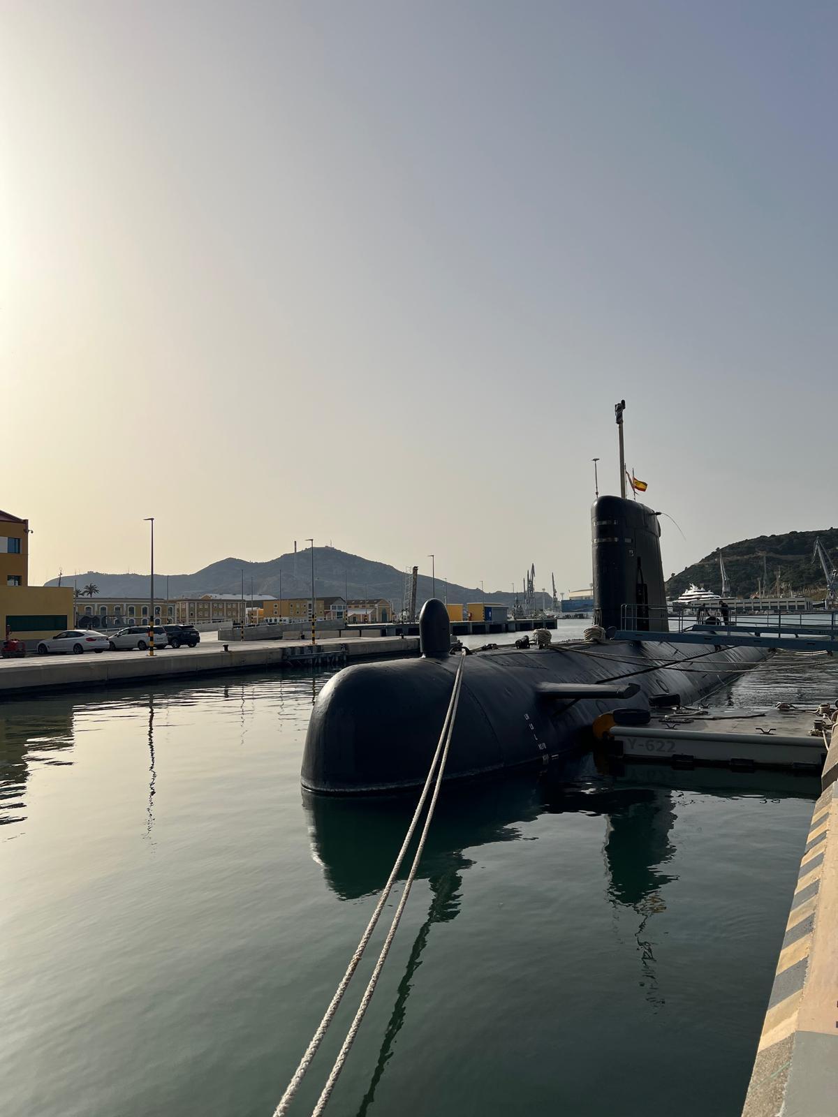 El submarino de la Armada española ‘Galerna’ abandona su base en Cartagena para incorporarse a una misión internacional de vigilancia y control marítimo