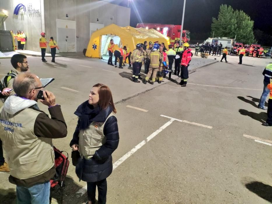 Simulacre d'accident al túnel de Pertús