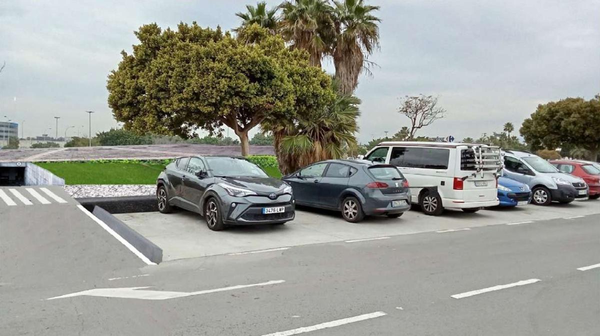 Recreación del acceso a la planta subterránea del futuro aparcamiento.