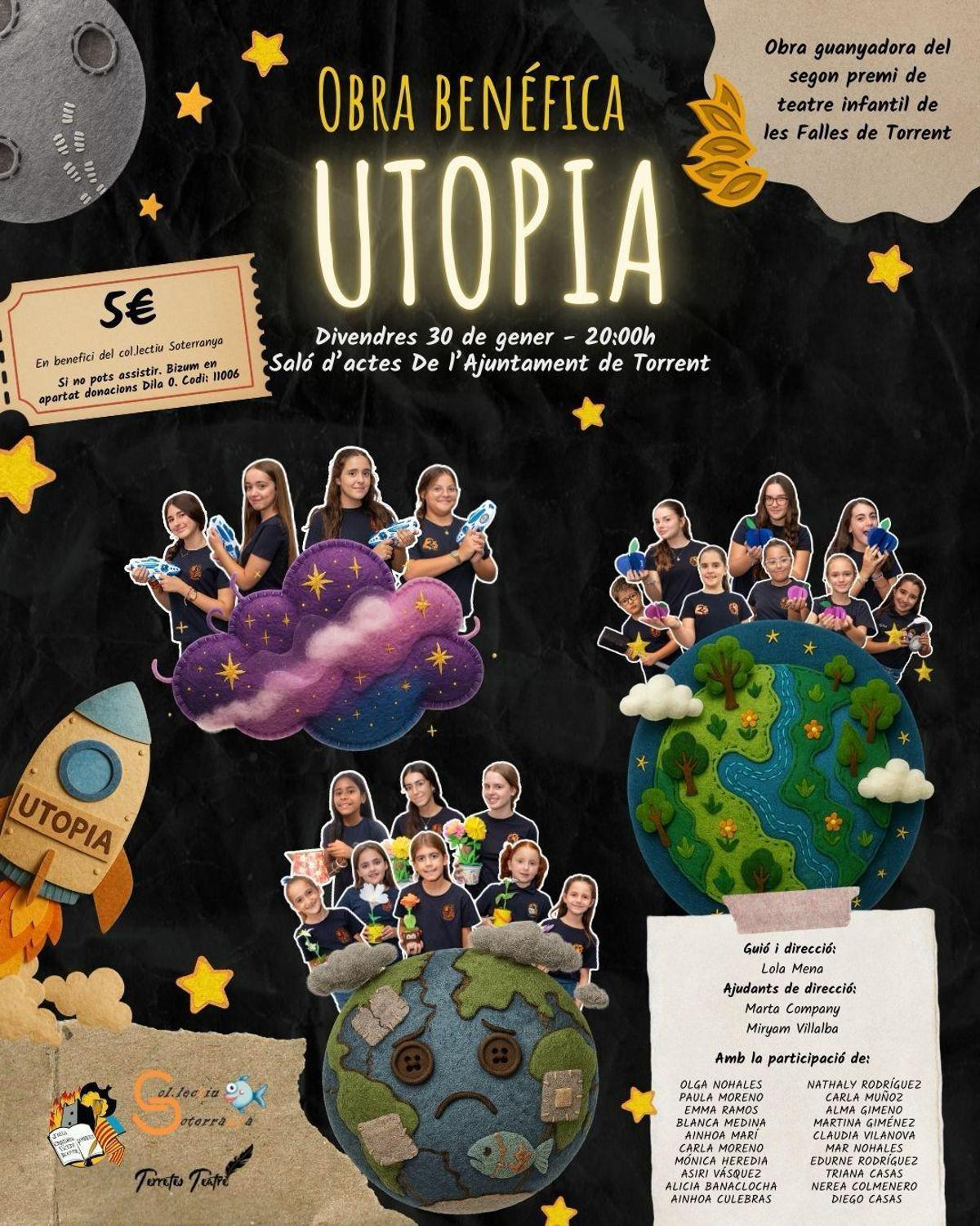 Cartel de "Utopia" para la representació benéfica de Cronista.