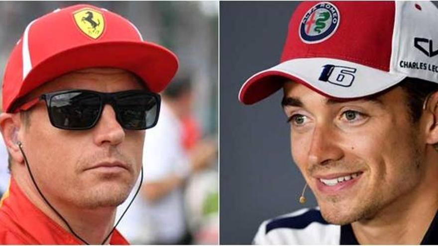 Kimi Raikkonen y Charles Leclerc.