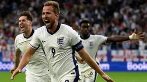 Kane celebra su segundo gol en la presente edición de la Eurocopa
