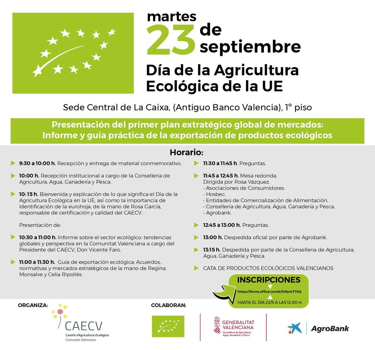 Programa del evento del próximo 23 de septiembre.