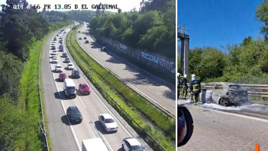 VÍDEO: Retenciones en la Y al arder un coche