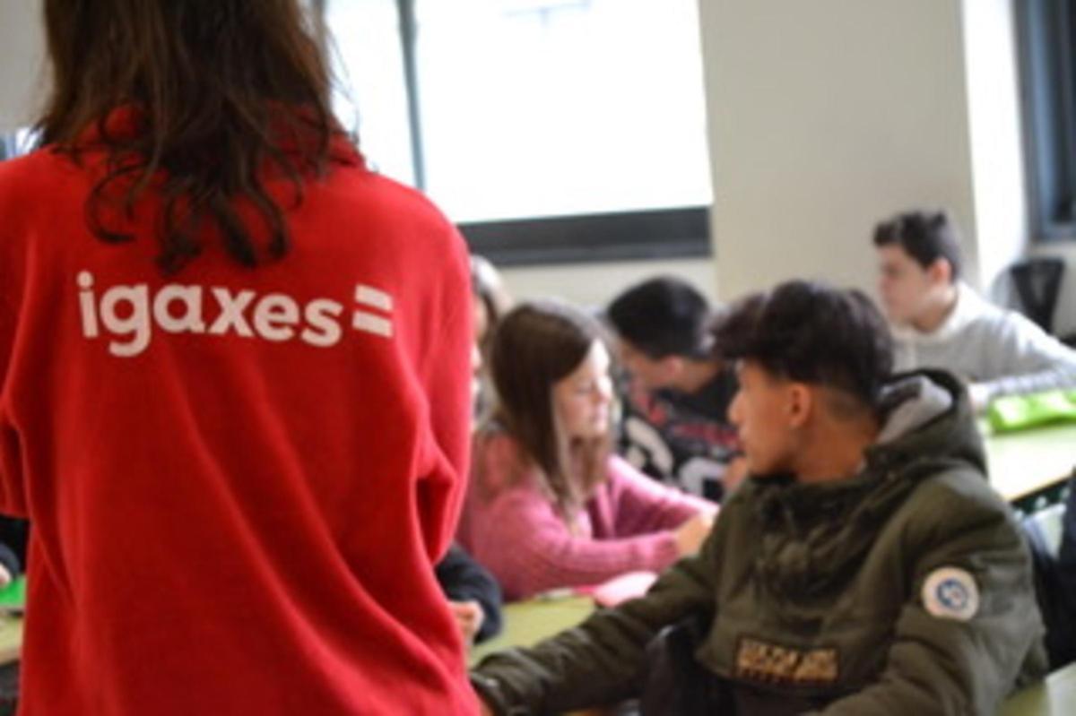 Actividad de Igaxe, en el marco del programa PREVINT, en un instituto compostelano.