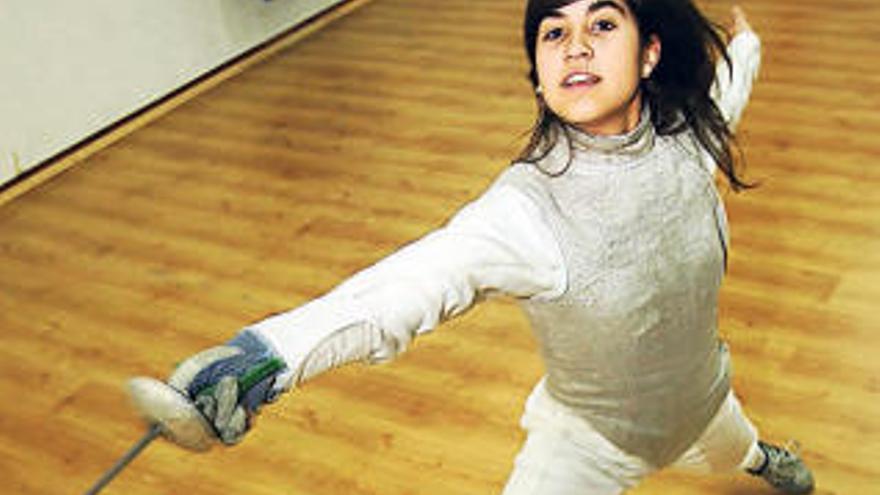 María Mariño, durante un entrenamiento. // J. de Arcos