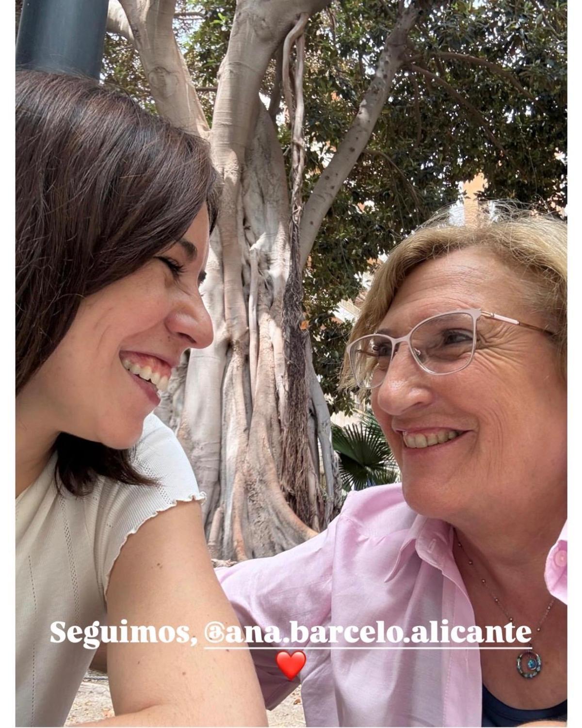 Historia en Instagram publicada por Diana Morant con Ana Barceló.