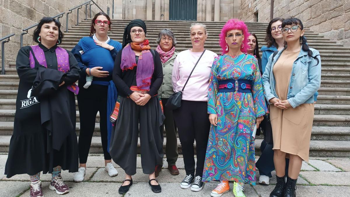 Integrantes de la Marcha Mundial das Mulleres de Ourense.