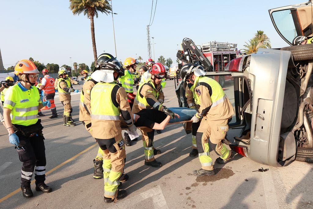 Así ha sido el simulacro de Emergencias con una treintena de víctimas en Murcia