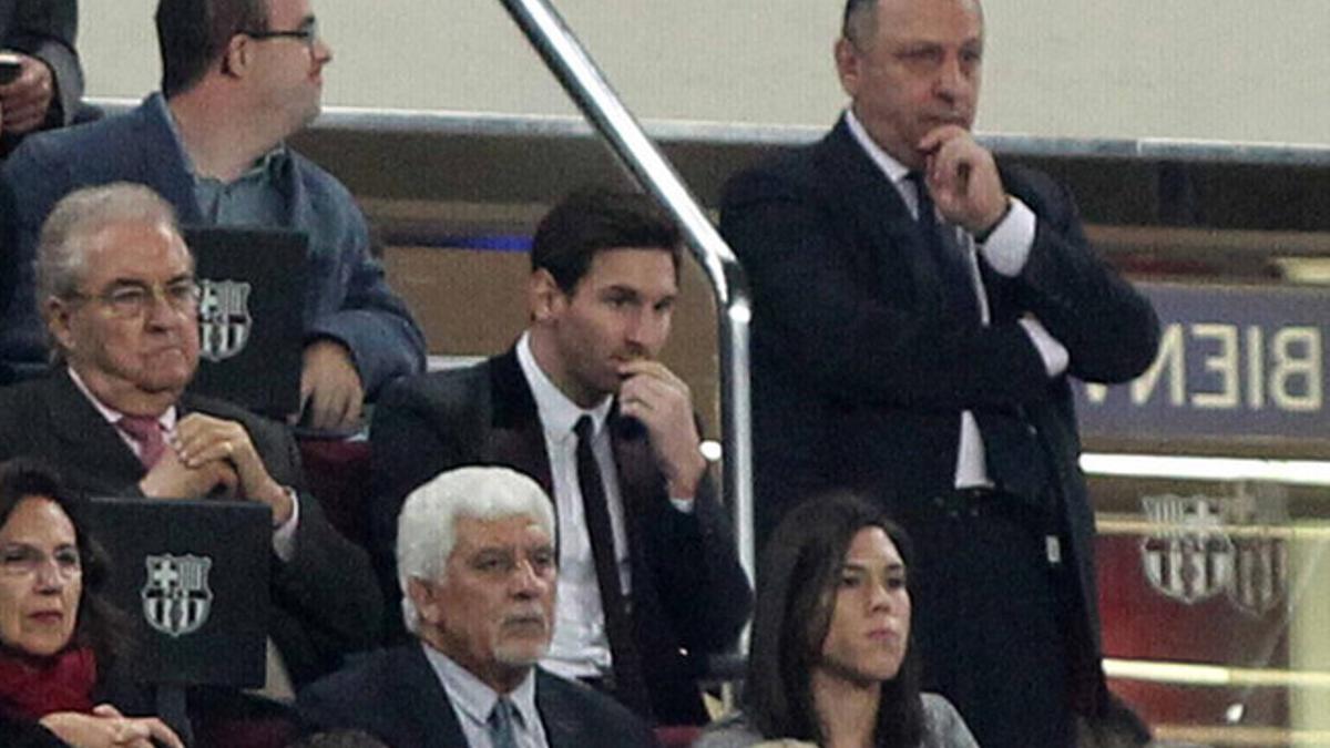 Messi, en el palco del Camp Nou