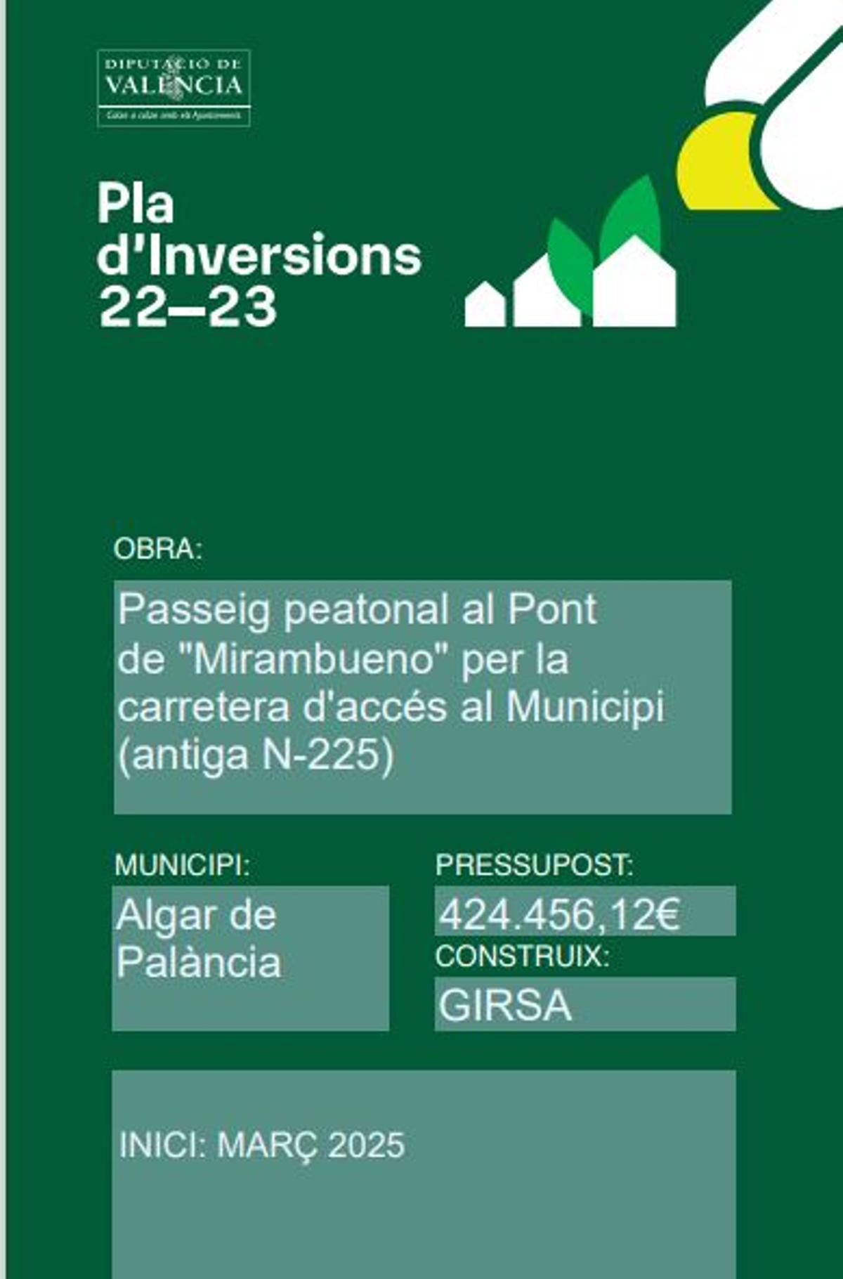 Cartel de la obra.