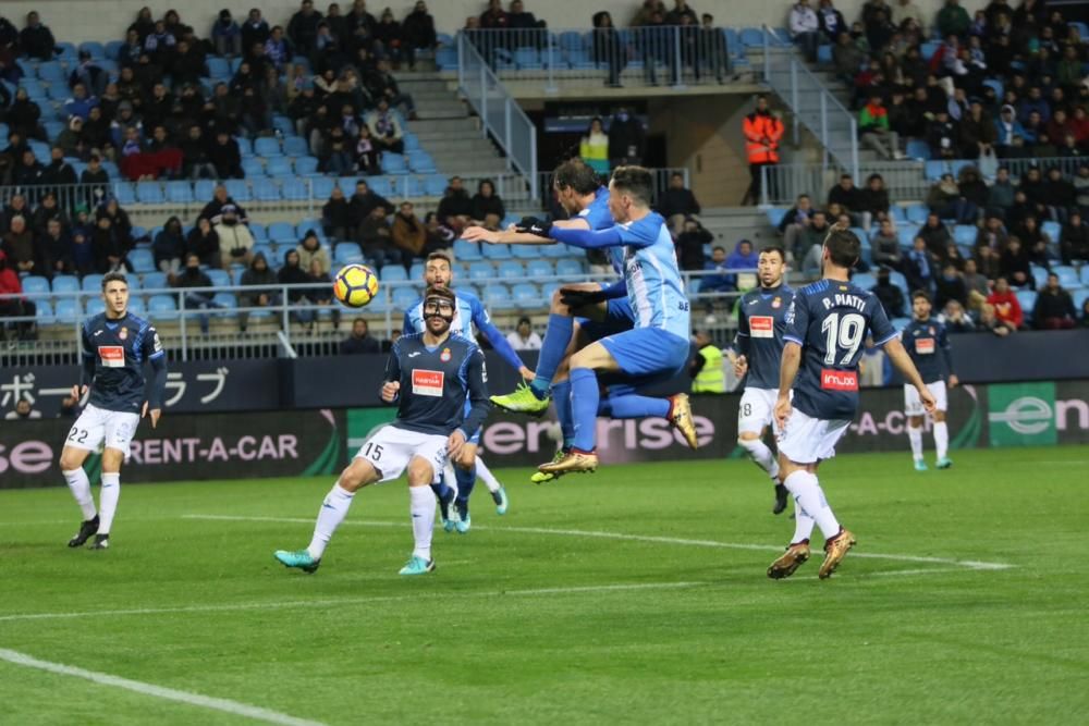 El conjunto blanquiazul comienza el año 2018 perdiendo en La Rosaleda ante el conjunto españolista con un solitario tanto de Sergi Darder al poco de iniciarse el encuentro