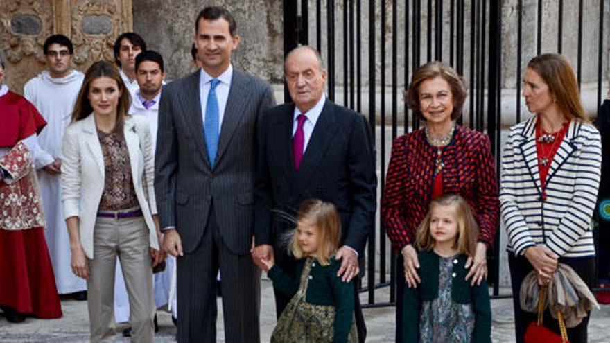 La Familia Real en la Misa de Pascua de la Catedral de Palma el año pasado.