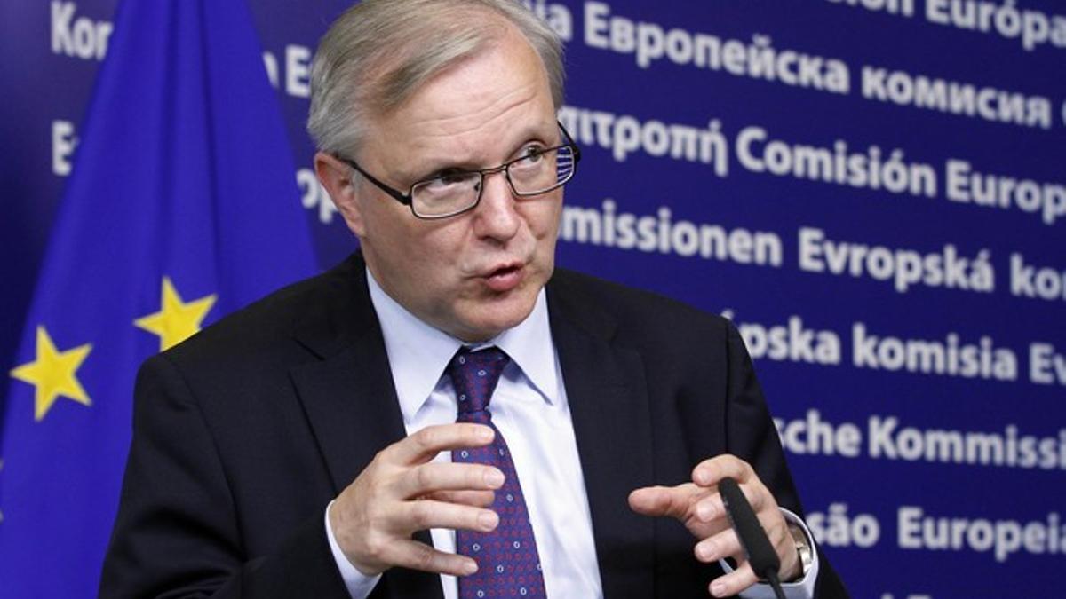 El comisario económico europeo, Olli Rehn, durante una rueda de prensa, el pasado junio en Bruselas.