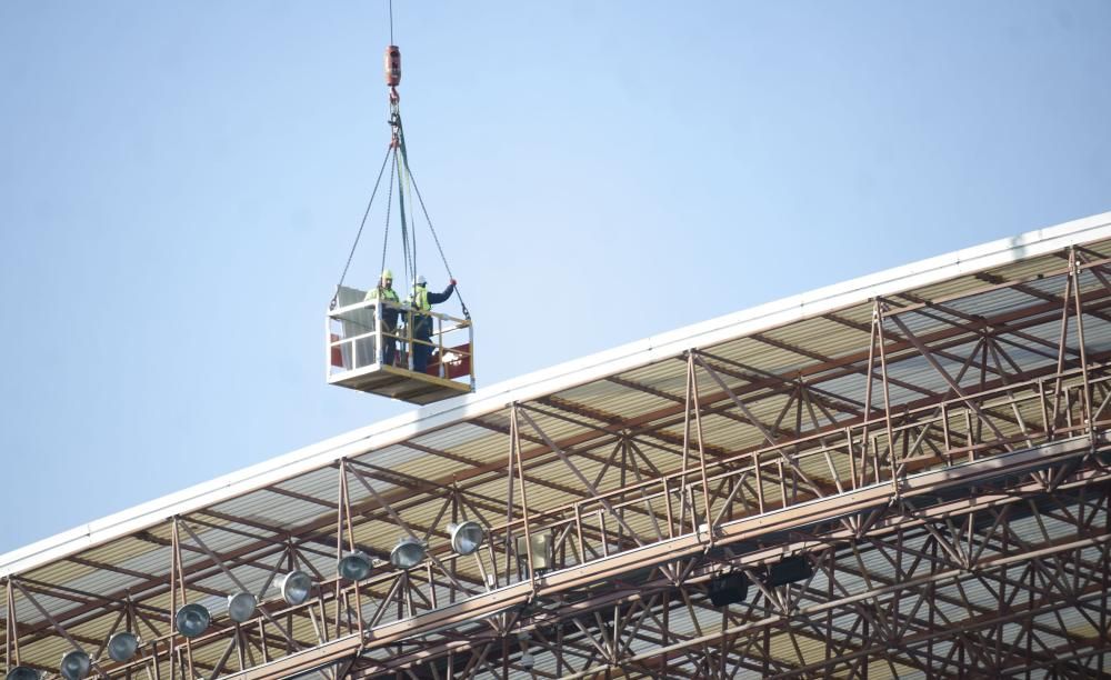 Reparación de las cubiertas del estadio de Riazor