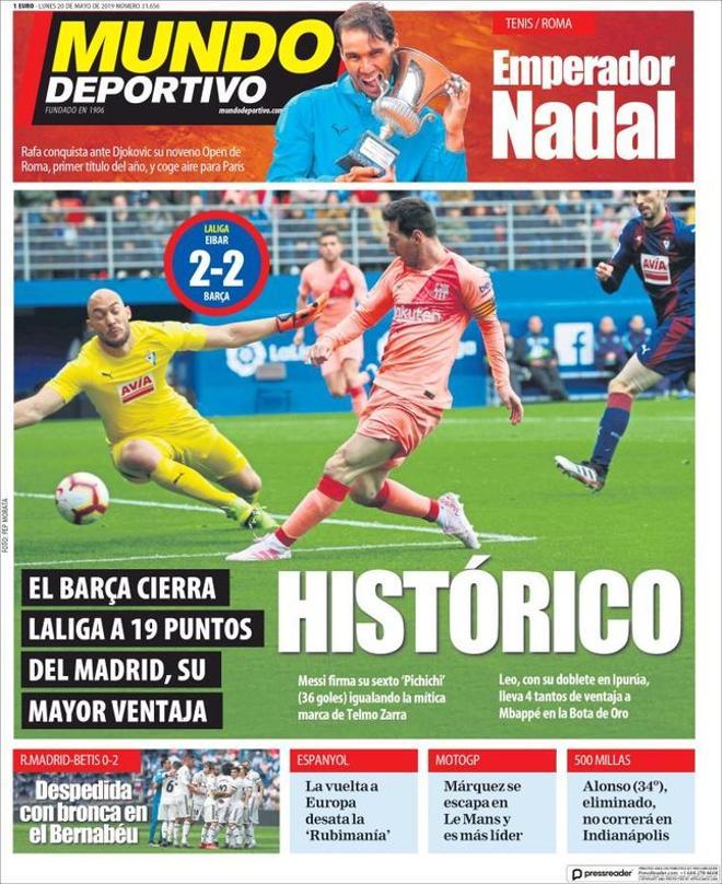 Esta es la portada de Mundo Deportivo del 20 de mayo