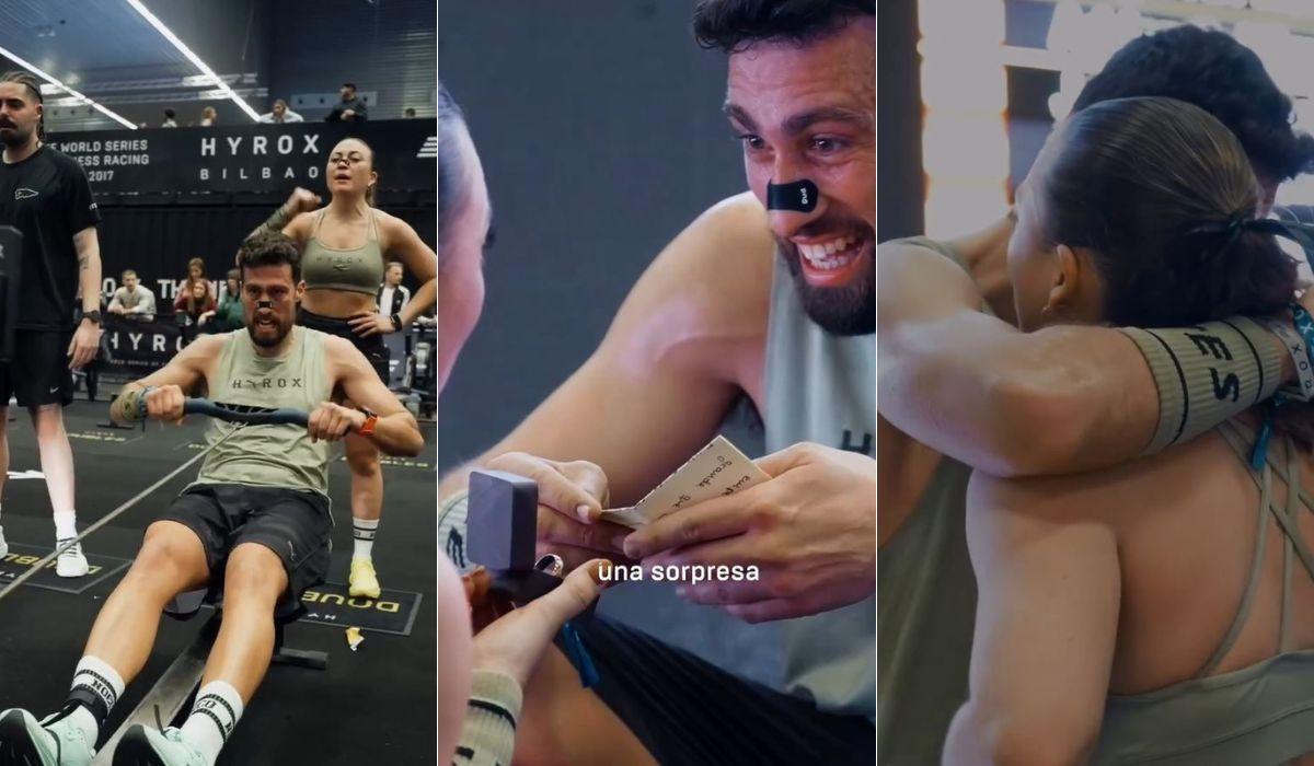 Una pareja alicantina convierte el HYROX Bilbao en el escenario de una pedida