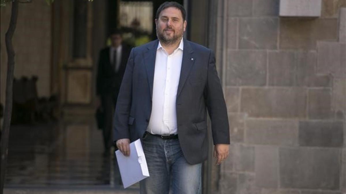 Oriol Junqueras, a su llegada a un Consell Executiu.