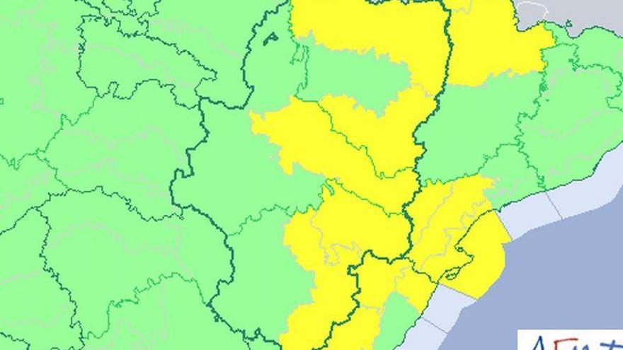 La Aemet establece el aviso amarillo por vientos en gran parte de Aragón