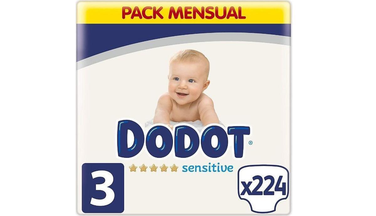 Dodot 224 Pañales Sensitive Talla 3.