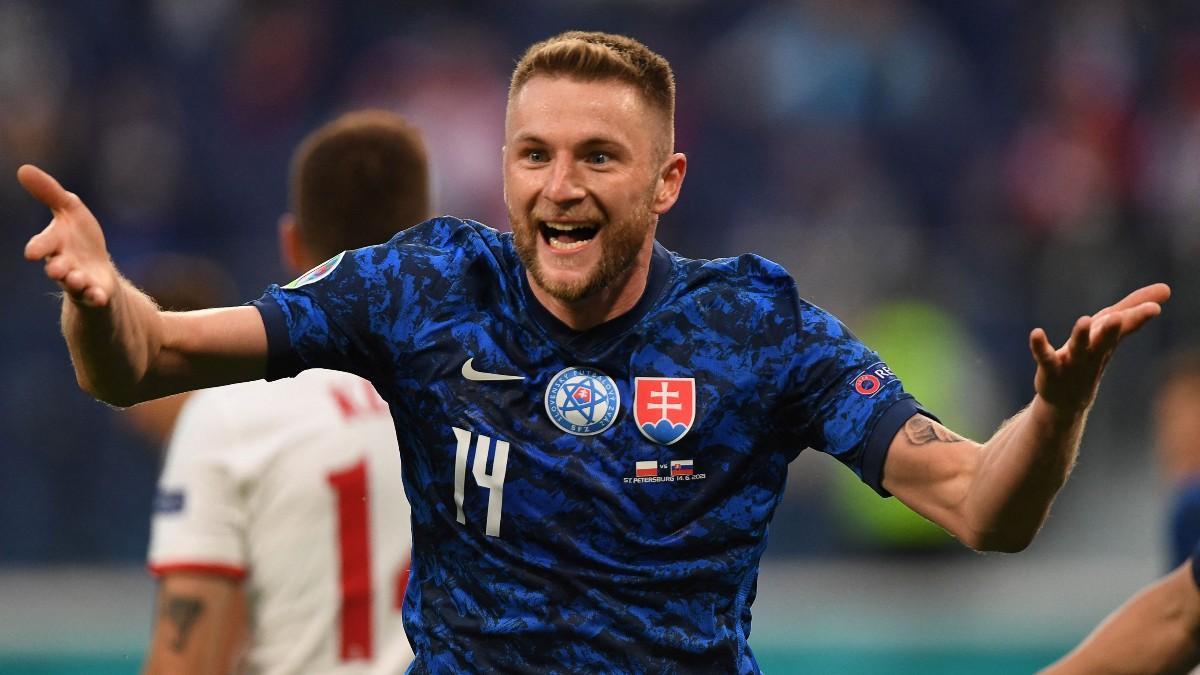 Skriniar celebra el gol de la victoria