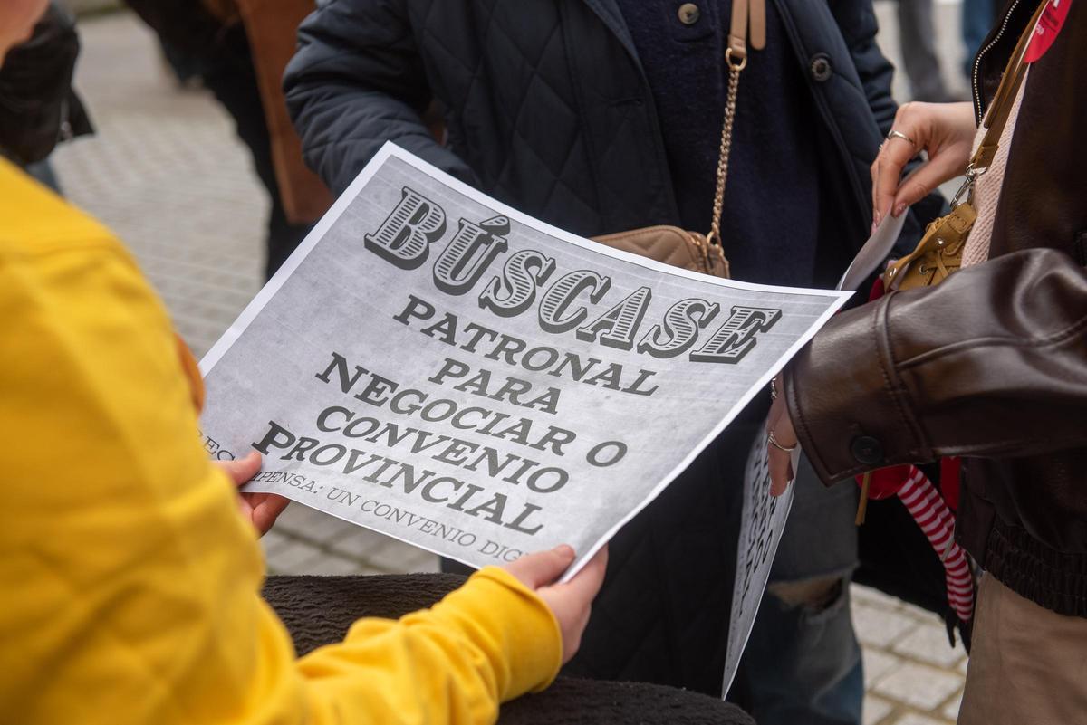 Manifestación de trabajadores del sector del comercio en A Coruña