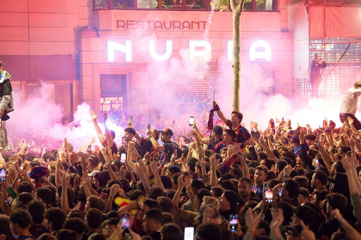 Así fue la celebración azulgrana en Canaletes