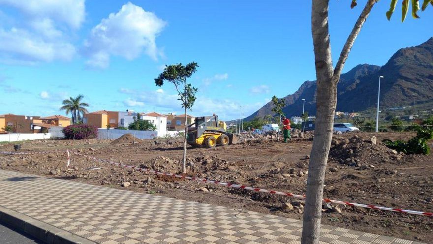 El futuro aparcamiento, en fase de obras.