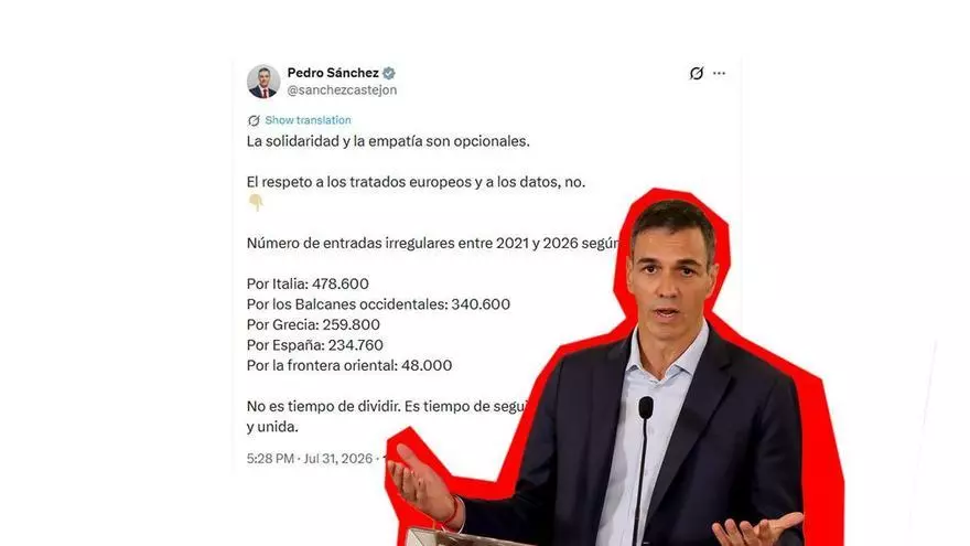 Sánchez recuerda que las entradas irregulares a Italia duplican las que registra España