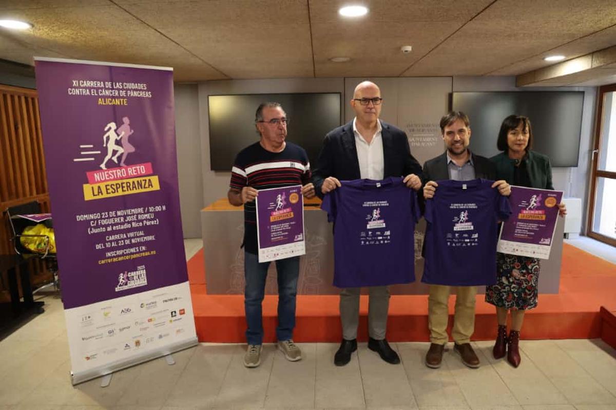 Presentación de la Carrera de las Ciudades contra el Cáncer de Páncreas este martes en el Ayuntamiento de Alicante