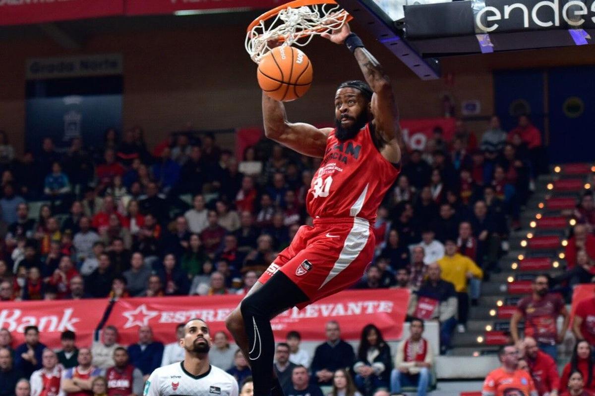 DJ Stephens, durante un partido con el UCAM Murcia.