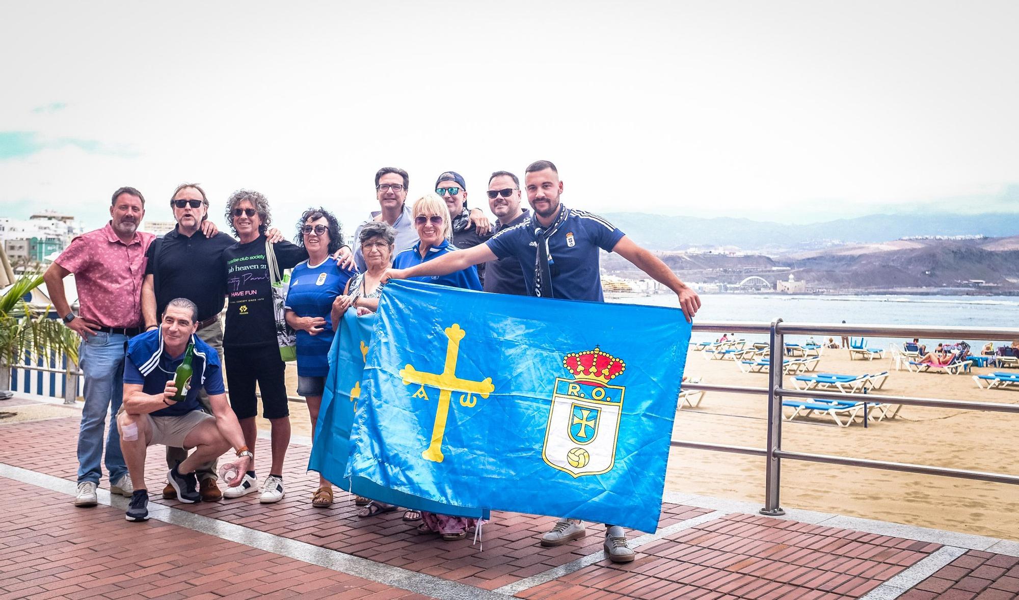 Las imágenes de los oviedistas en Canarias