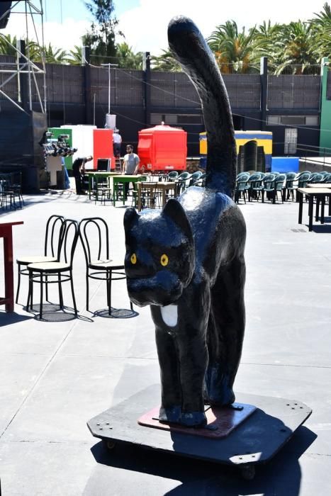 04/04/2019 TELDE.  Montaje del escenario del Carnaval de Telde en el parque Urbano de San Juan.  Fotógrafa: YAIZA SOCORRO.  | 04/04/2019 | Fotógrafo: Yaiza Socorro