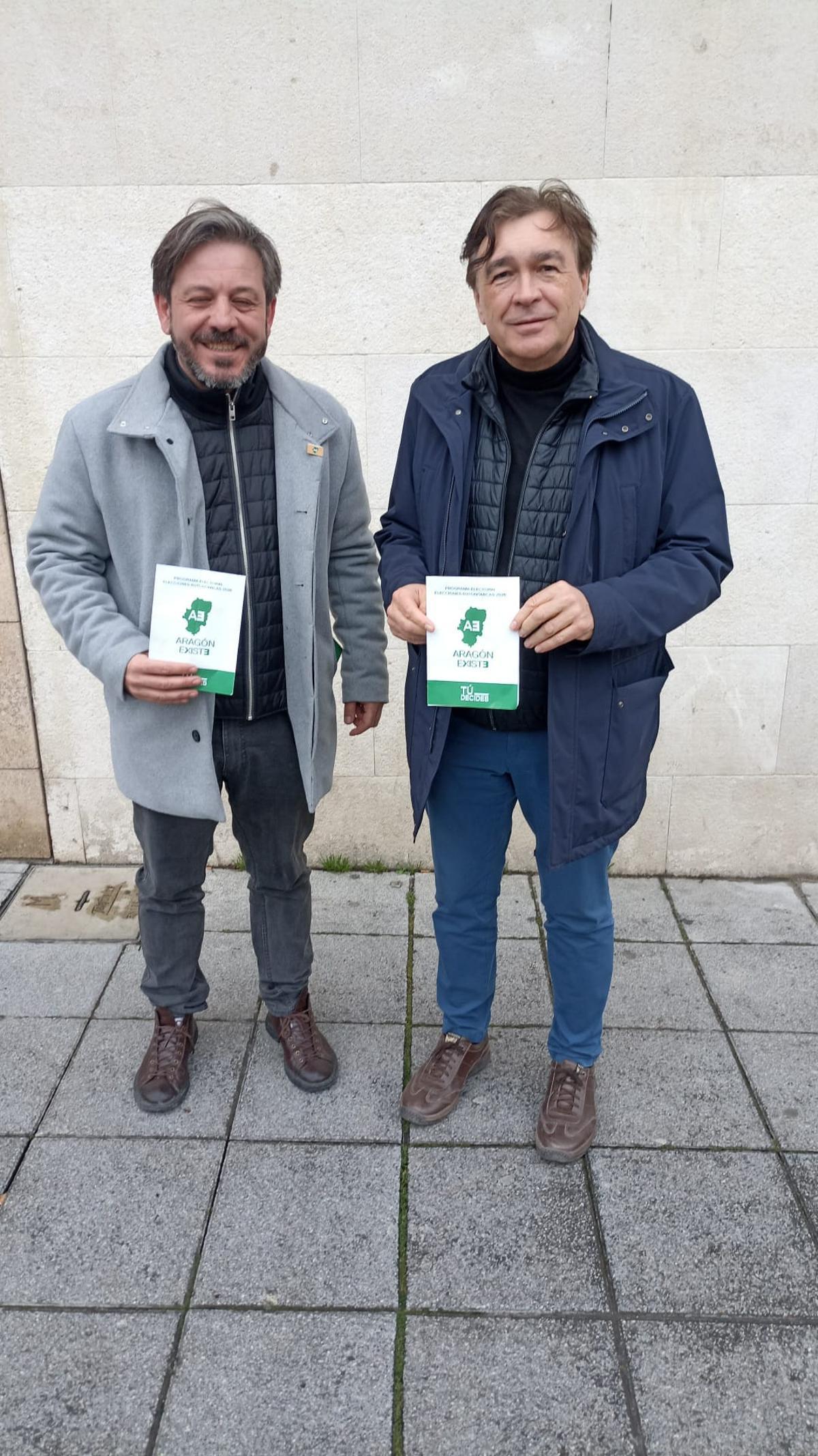 Valero Arguayos y Tomás Guitarte, este sábado en Huesca.