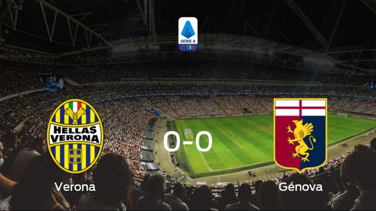 El Hellas Verona y el Génova concluyen su enfrentamiento en el Stadio Marcantonio Bentegodi sin goles (0-0)