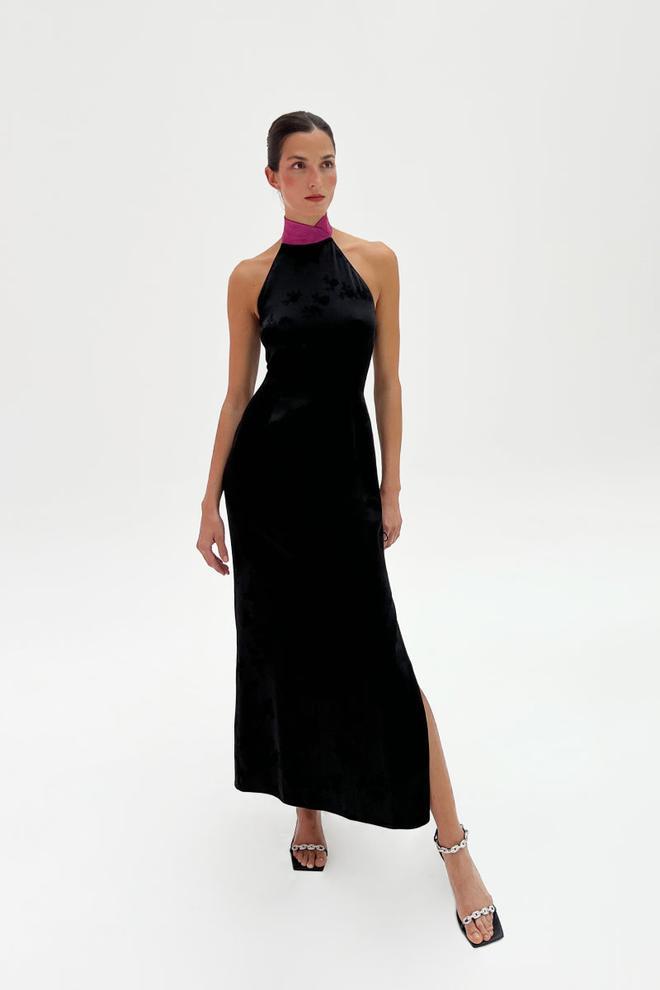 Vestido negro cuello halter 'The Kate' de Amlul