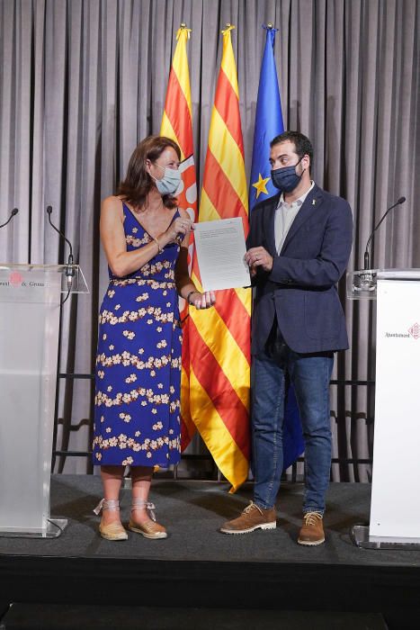 Presentació de l''acord entre JxCat i ERC a l''Ajuntament de Girona