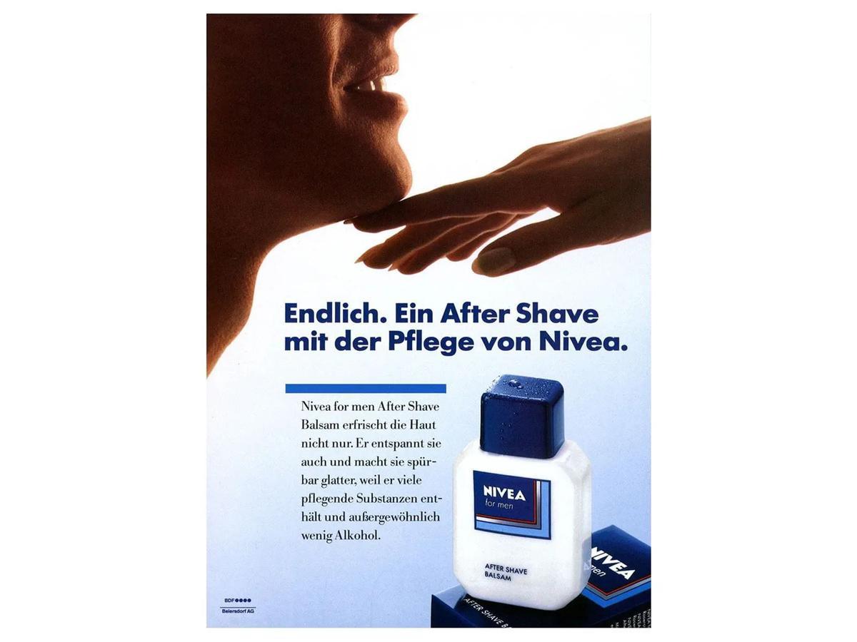 Anuncio publicitario de After Shave de Nivea Men de 1986.